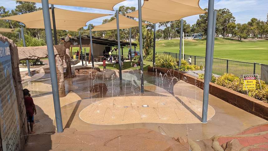 Kwinana Adventure Park offers exciting water play for all ages with lots of fountains and sprinklers.