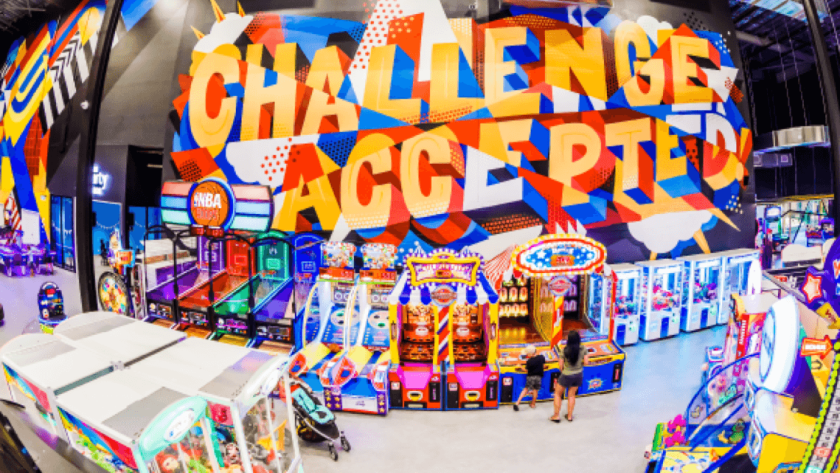 Arcade games, indoor rock climbing, high ropes and more indoor adventures at iPlay Adventure in Coomera, Westfield Shopping Centre.