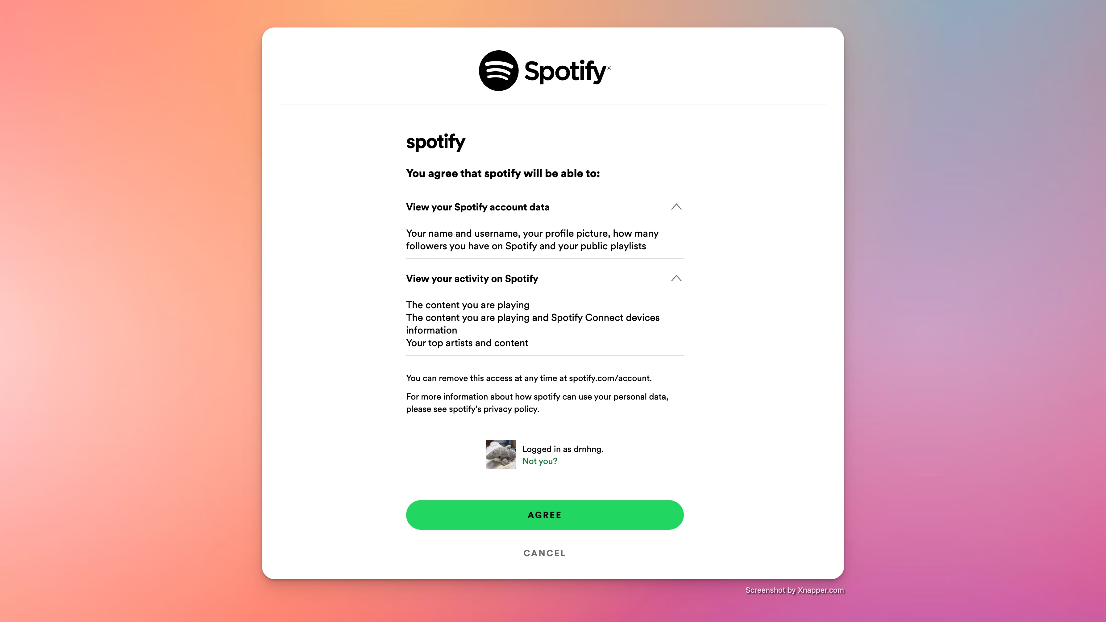 To see your recent listening stats, you need to log in to your Spotify account.