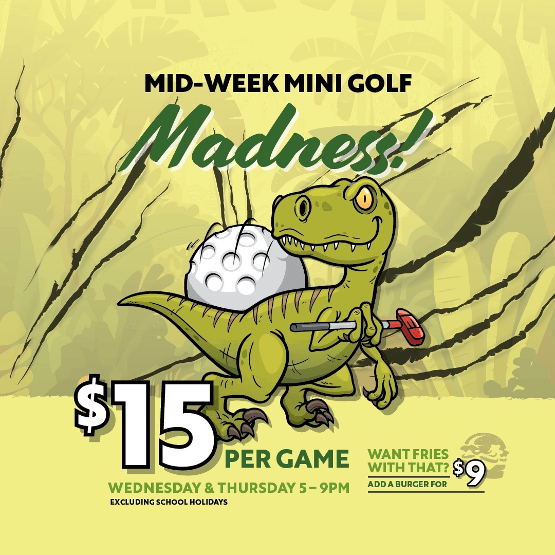 Mini golf deal: Wednesdays and Thursdays 5-9pm @LeMans Entertainment.