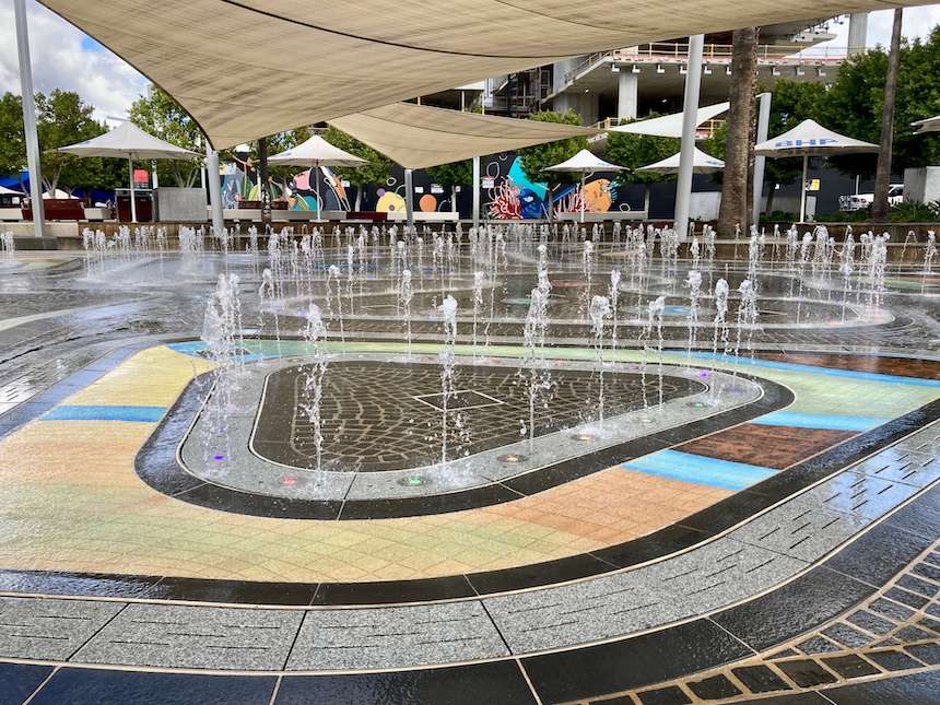 BHP Water Park is conveniently located in Elizabeth Quay, so you can cool off with fun water sprinklers during hot days.