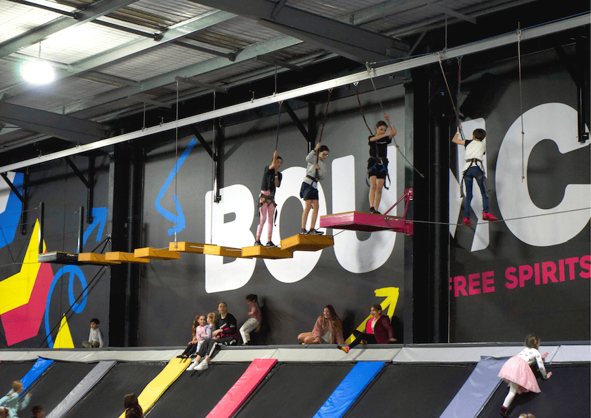 High ropes course, trampolines and heaps of fun indoor activities at BOUNCE Heidelberg, North East Melbourne.