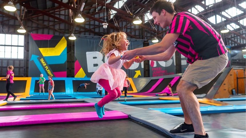 Brisbane trampoline park and indoor play centre for all ages - Bounce Macgregor, a 20-min drive from the city.