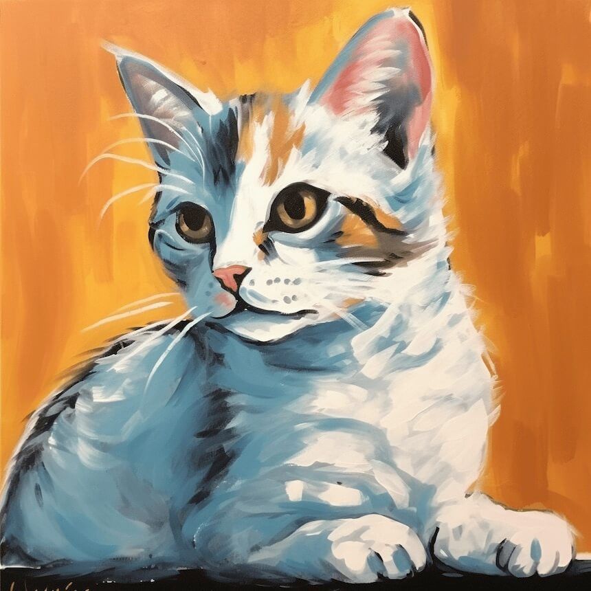 Learn how to paint pet portraits in acrylic: cat painting on canvas.