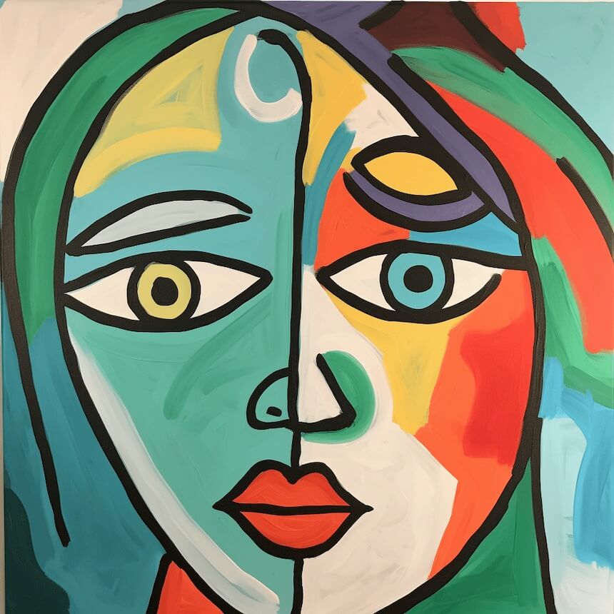 Painting with acrylic paint for beginners: how to paint Picasso style.