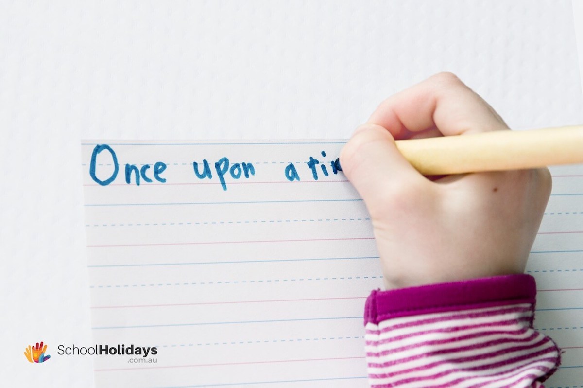 Fun things to do over the holidays at home: help you child to write a story.