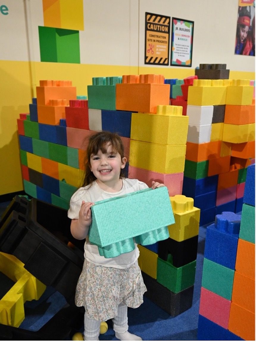 Giant building blocks at Funtopia Cranbourne, indoor playground for kids under 8 years.