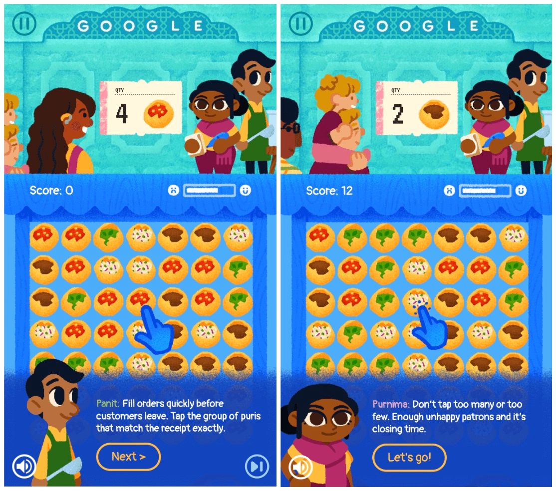 Play the interactive Google Pani Puri game today.