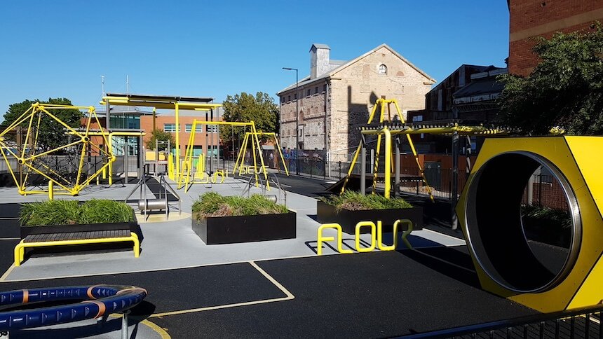 Hart's Mill Playground is one of the best Adelaide playgrounds featuring Flying fox, climbing structures, open space for outdoor games and more!.