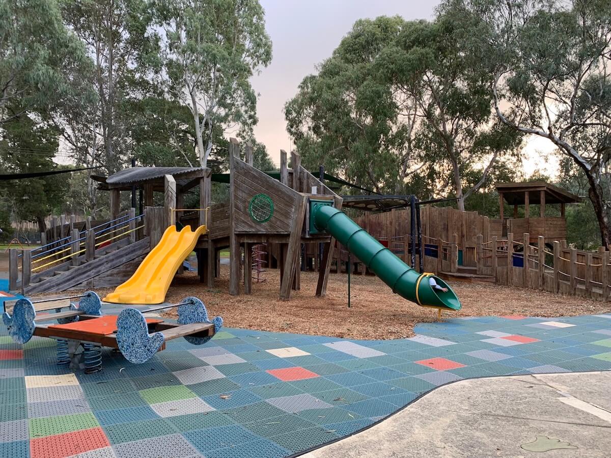 Hays Paddock Playground, an accessible playground in Kew East.