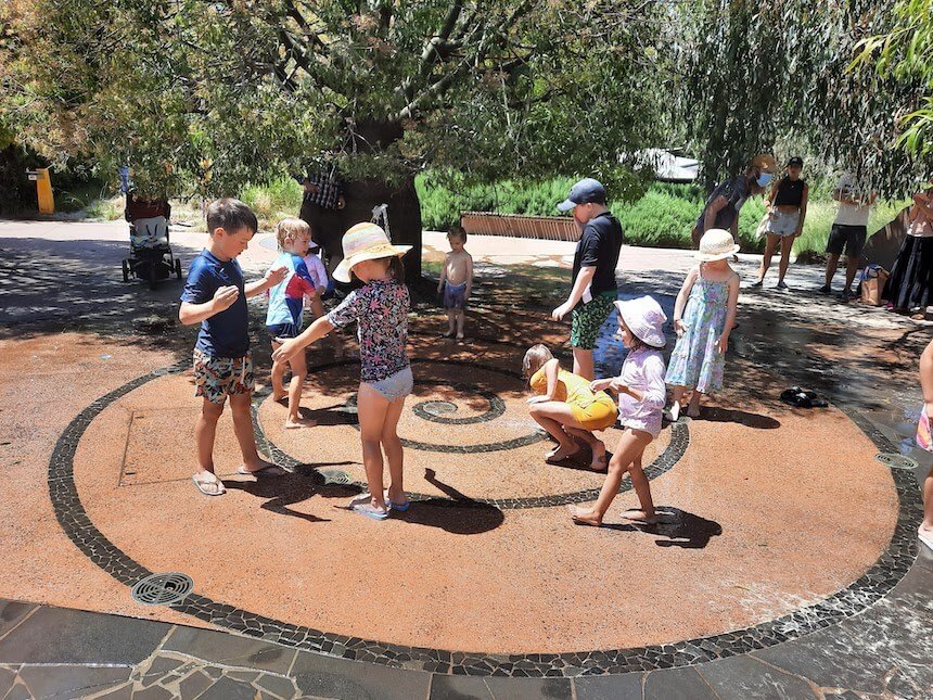 Ian Potter Foundation Children's Garden Melbourne CBD - a fully fenced-off nature and water play areas.