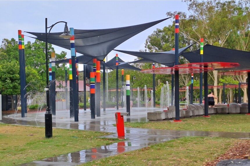 Free Brisbane water park and a great all-abilities playground @ Logan Gardens.