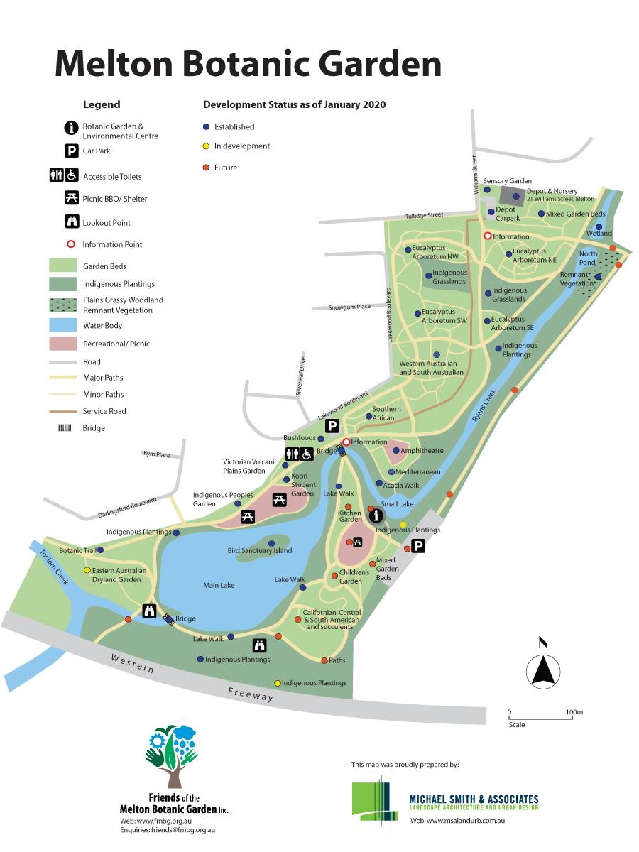 Melton Botanic Gardens Map. Source: Friends of the Melton Botanic Garden.