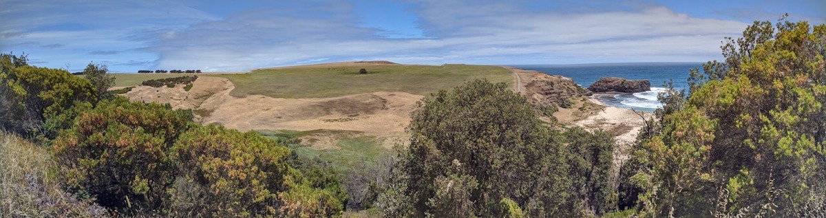 Panoramic view from the Bushranger's Bay trail in Mornington Peninsula.