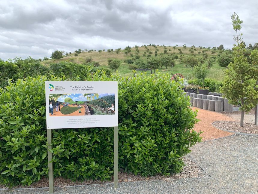 Places to visit in Canberra for free: National Arboretum Canberra Children's Garden.