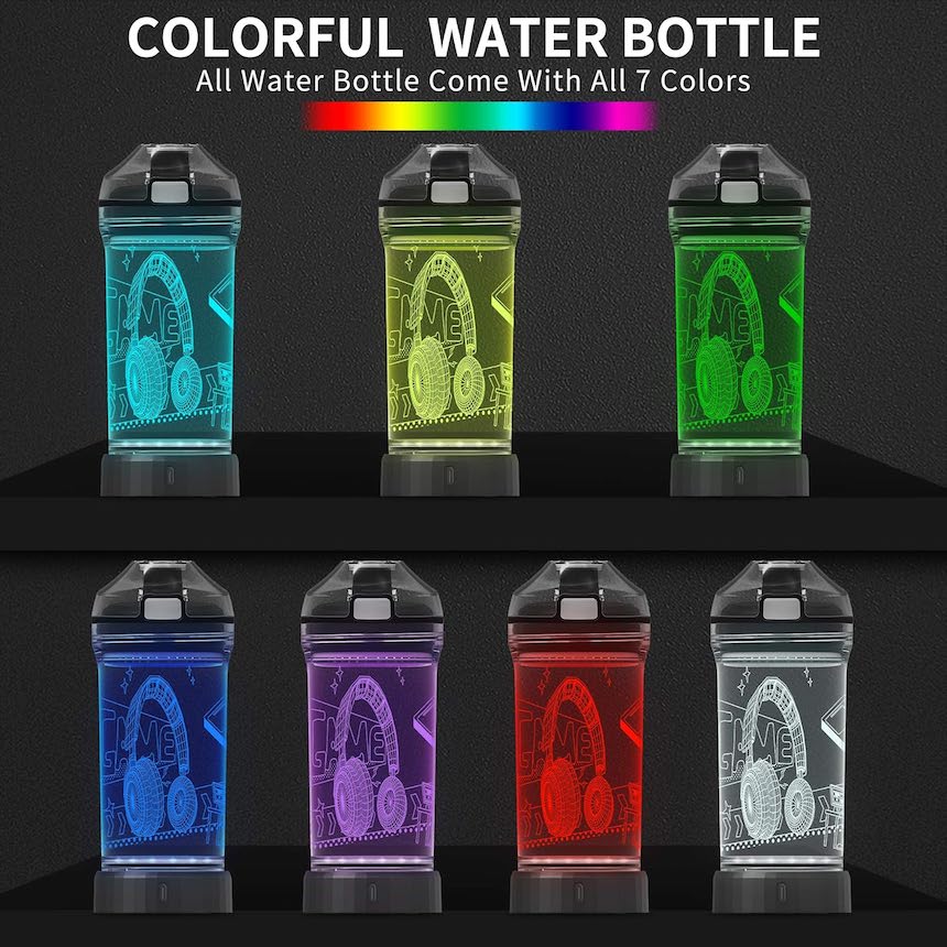 Rainbow LED Light Up Water Bottle.