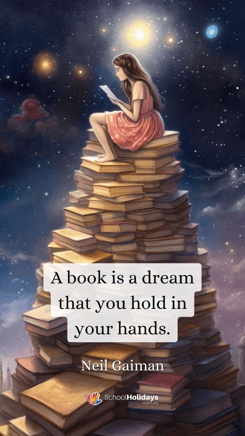 Quotes on my hobby reading books: "A book is a dream that you hold in your hands." - Neil Gaiman.