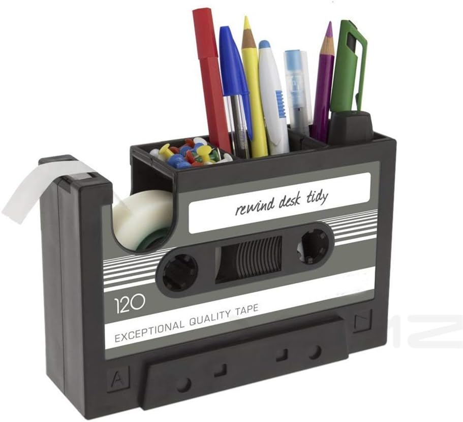 Retro Cassette Tape Dispenser Pen Holder.