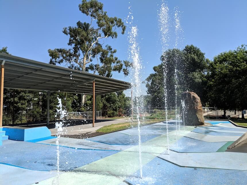 Join the water fun at Seville Water Play Park, Melbourne East.