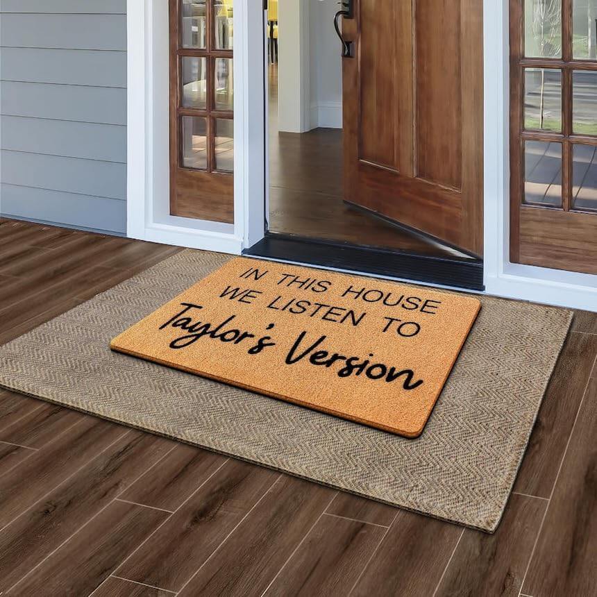 Taylor Swift Doormat - In this house, we listen to Taylor's Version.