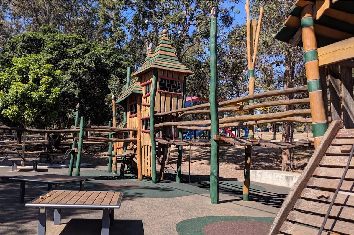 Underwood Park Playground features lots of fun play equipment and activities for all ages.