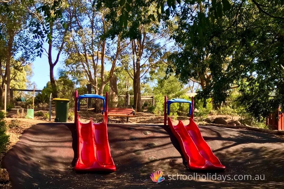 Slides at Wombat Bend Park in Templestowe.