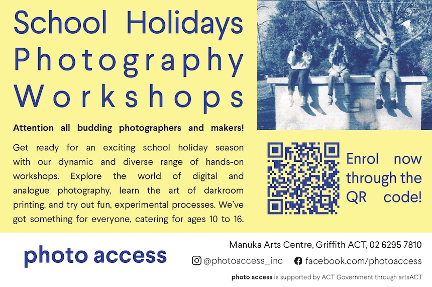 Join the ACT school holiday programs during the July school holidays 2024 at PhotoAccess.