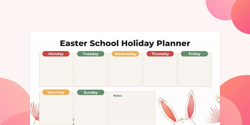Download Free Easter Holiday Planner.