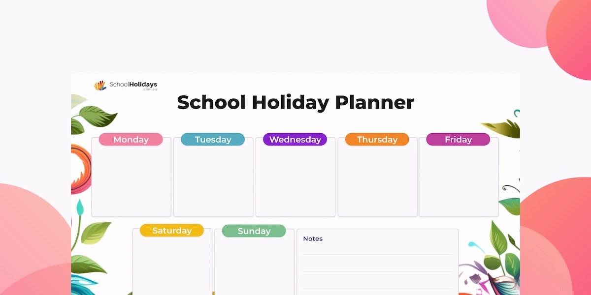 Free Printable School Holiday Planner & Weekly Meal Planner Templates