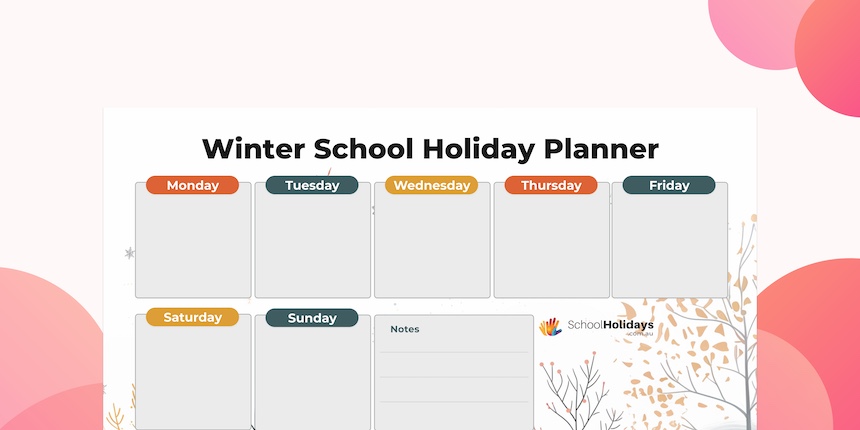 Download Free Winter Holiday Planner.