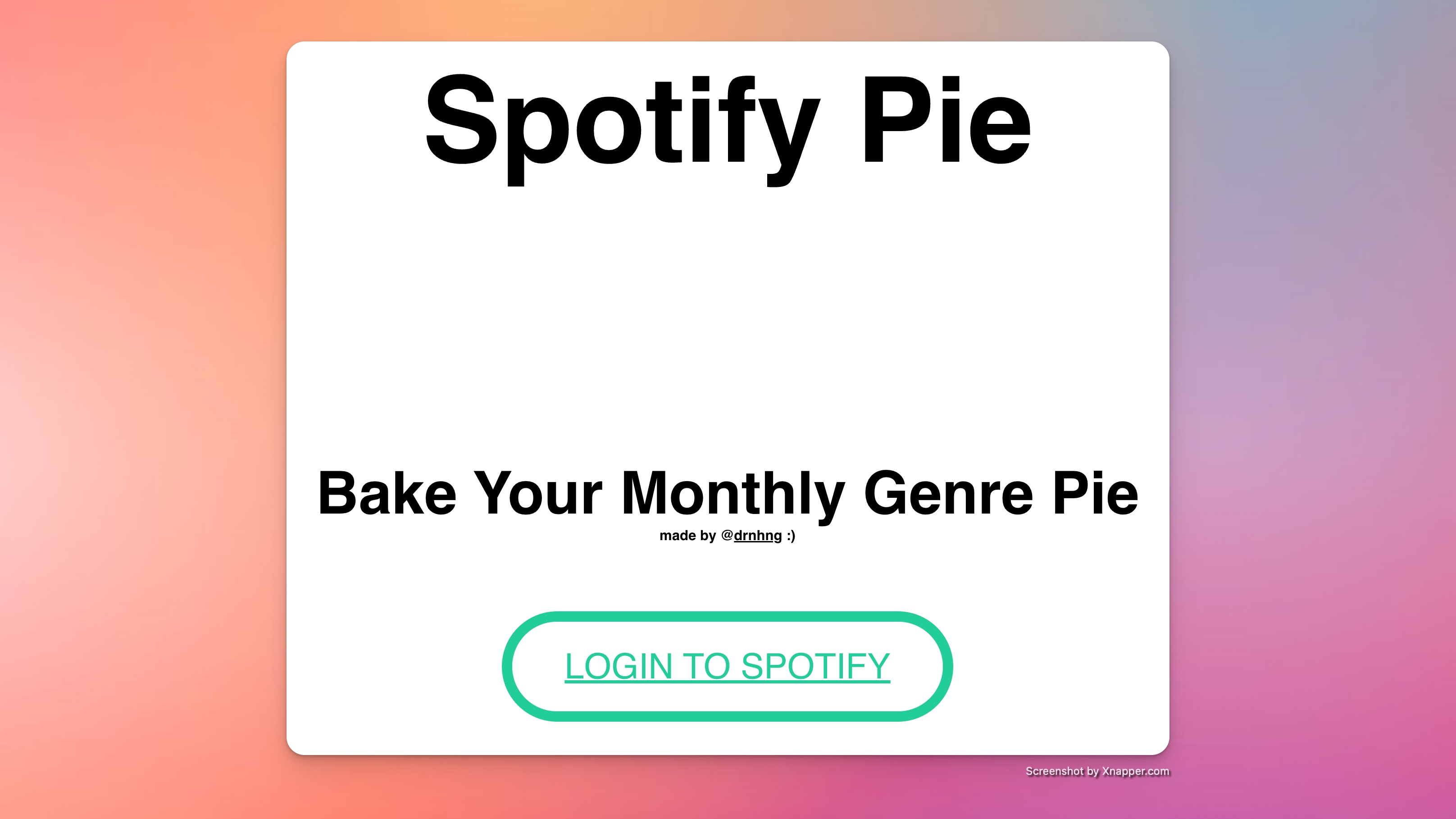 Spotify Pie Chart website allows you to get your listening stats by genres and top artists.